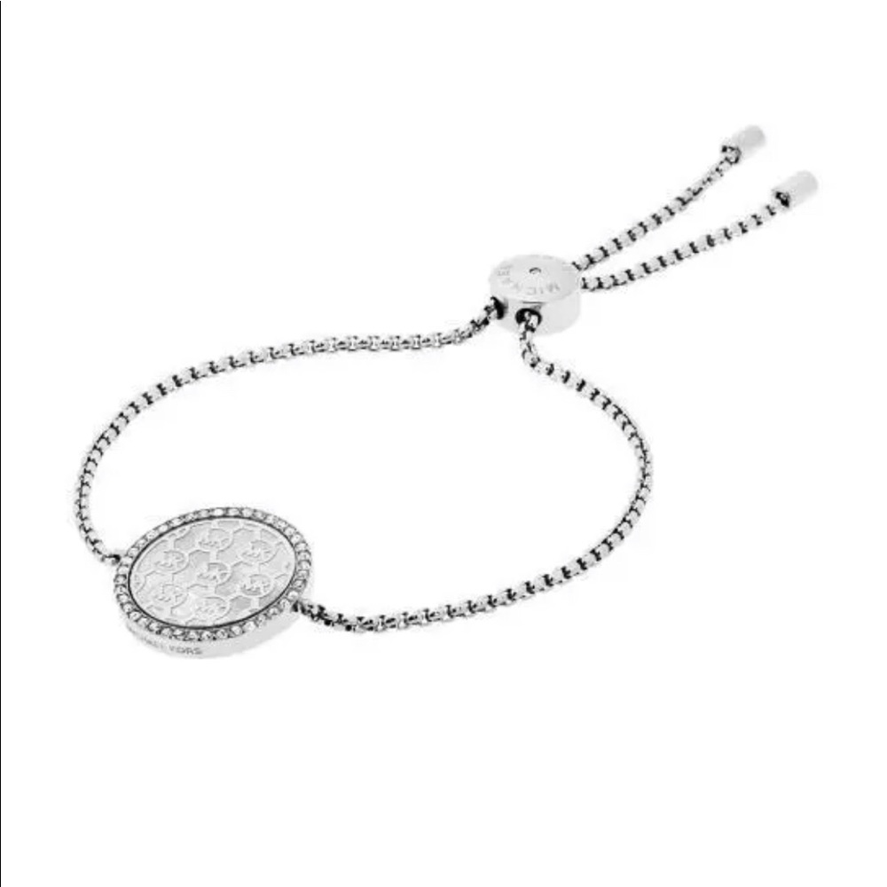 Michael Kors Silver Chain Monogram Disk Bracelet - Picture 2 of 7